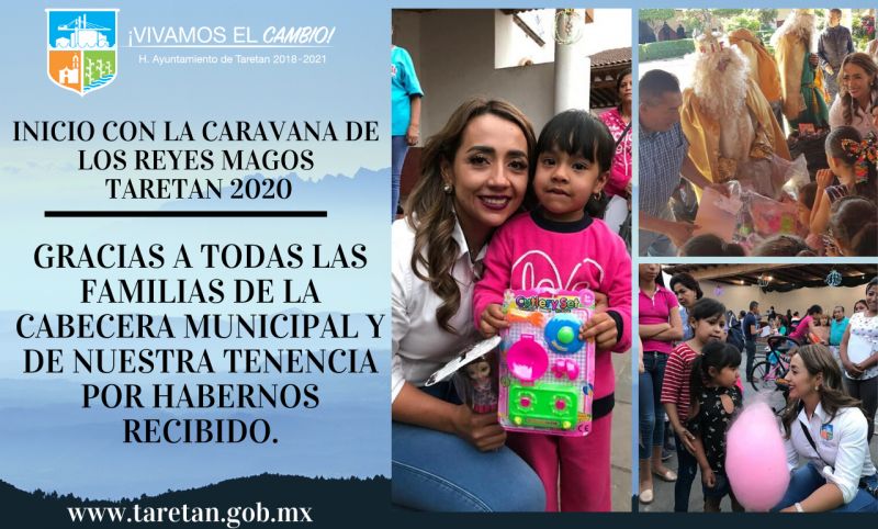 Inicio con la caravana de los Reyes Magos Taretan 2020