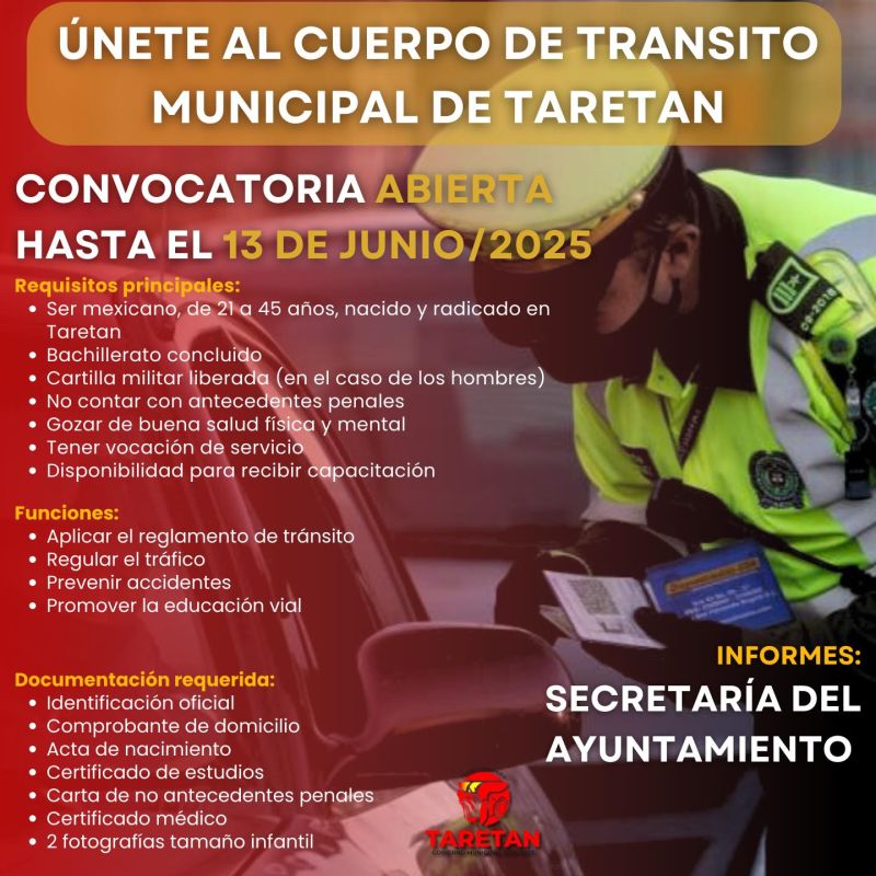 CONVOCATORIA TRANSITO MUNICIPAL